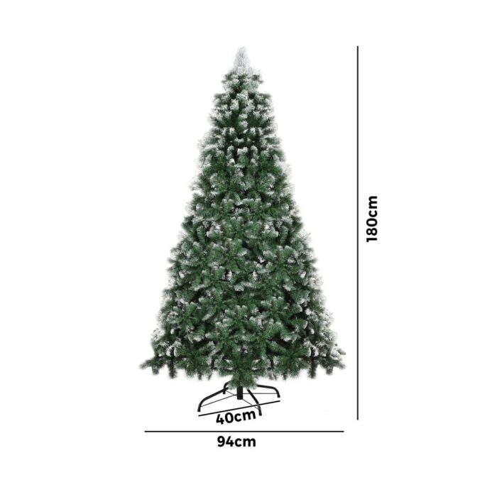 Mazam Christmas Tree 1.8M 6FT Snowy Xmas Decorations Home Decor Green 800 tips - Image 2