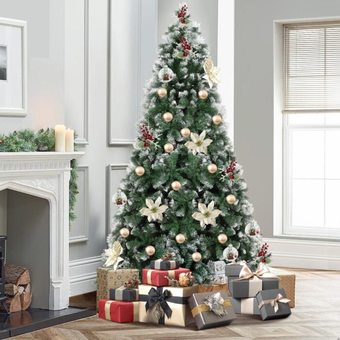 Mazam Christmas Tree 2.4M 8FT Snowy Xmas Decorations Home Decor Green 1400 tips - Image 5