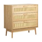 Oikiture 3 Chest of Drawers Clothes Storage Rattan - Image 5