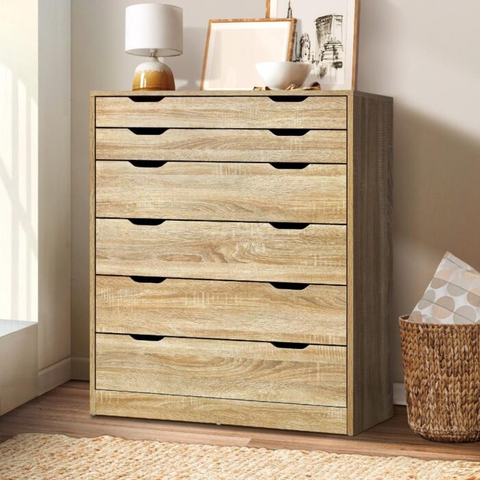 Oikiture 6 Chest of Drawers Tallboy Wooden - Image 5