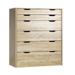 Oikiture 6 Chest of Drawers Tallboy Wooden