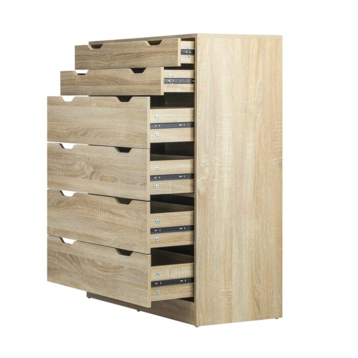 Oikiture 6 Chest of Drawers Tallboy Wooden - Image 3