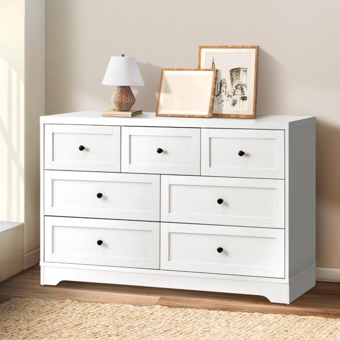 Oikiture Chest of Drawers 7 Drawers Tallboy Cabinet Home Furniture - Image 3
