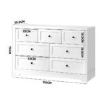 Oikiture Chest of Drawers 7 Drawers Tallboy Cabinet Home Furniture - Image 6