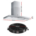 Comfee Rangehood 600mm Stainless Steel Kitchen Canopy With 2 PCS Filter Replacement - Image 2