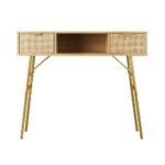 Oikiture Rattan Hall Console Table Hallway Side Desk Entry Display Furniture