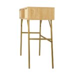 Oikiture Rattan Hall Console Table Hallway Side Desk Entry Display Furniture - Image 3