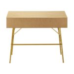 Oikiture Rattan Hall Console Table Hallway Side Desk Entry Display Furniture - Image 4