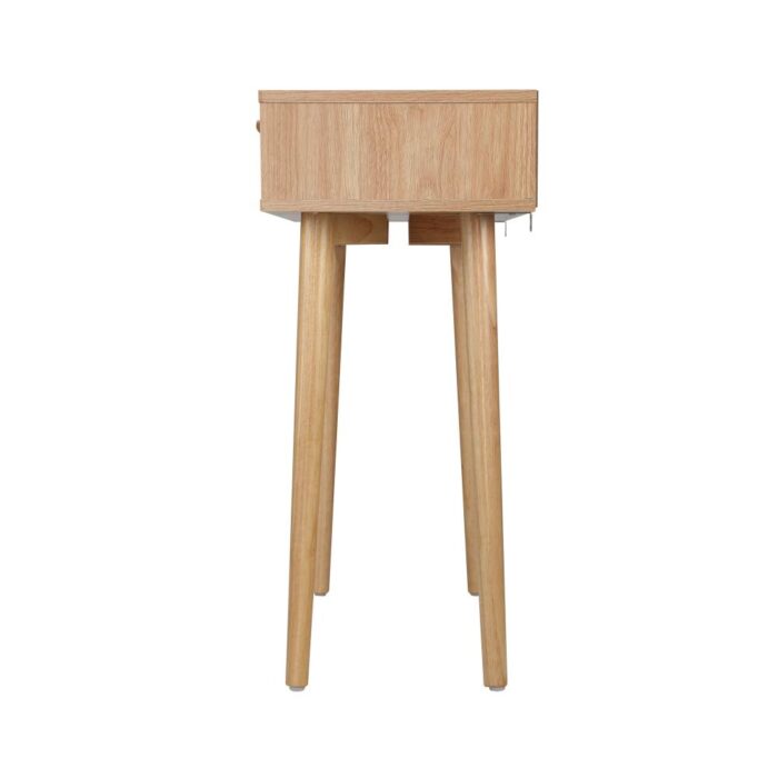 Oikiture Rattan Console Table Hall Table Dressing Desk Hallway Display Furniture - Image 5