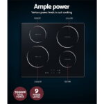 Devanti Induction Cooktop 60cm Ceramic Glass 4 Buner - Image 4