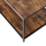 Oikiture Coffee Table Storage Rack 2-Tier Black&Walnut - Image 3