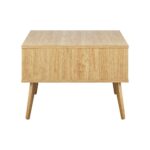 Oikiture Coffee Table Rattan Drawers Storage Shelf Modern Wooden Furniture - Image 2