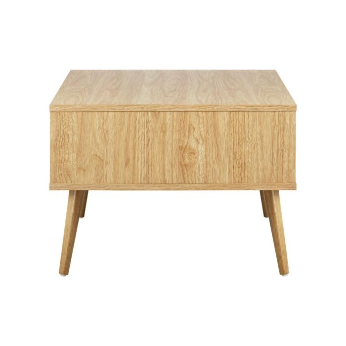 Oikiture Coffee Table Rattan Drawers Storage Shelf Modern Wooden Furniture - Image 2
