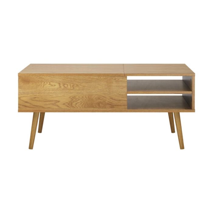 Oikiture Coffee Table Lift Up Top Modern Tables Hidden Book Storage Shelf Wood - Image 3