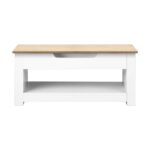 Oikiture Coffee Table Lift Up Top Hidden Storage Shelf