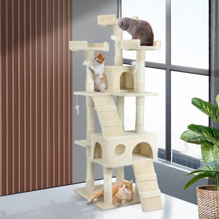 1.7M Cat Trees Scratching Post Scratcher Tower Condo House Furniture Multi Level - Image 7