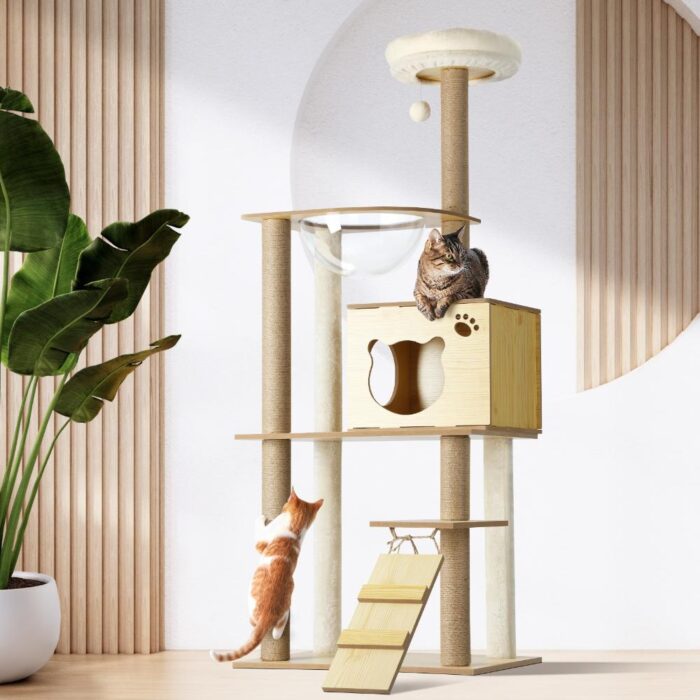 Alopet Cat Tree Wooden Scratching Post Condo 147cm - Image 3