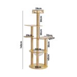 Alopet Cat Tree Scratching Post Scratcher Cats Tower Wood Condo Toys House 148cm - Image 5