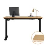 Oikiture Standing Desk Board with Drilled Hole Oak 120x60cm - Image 7