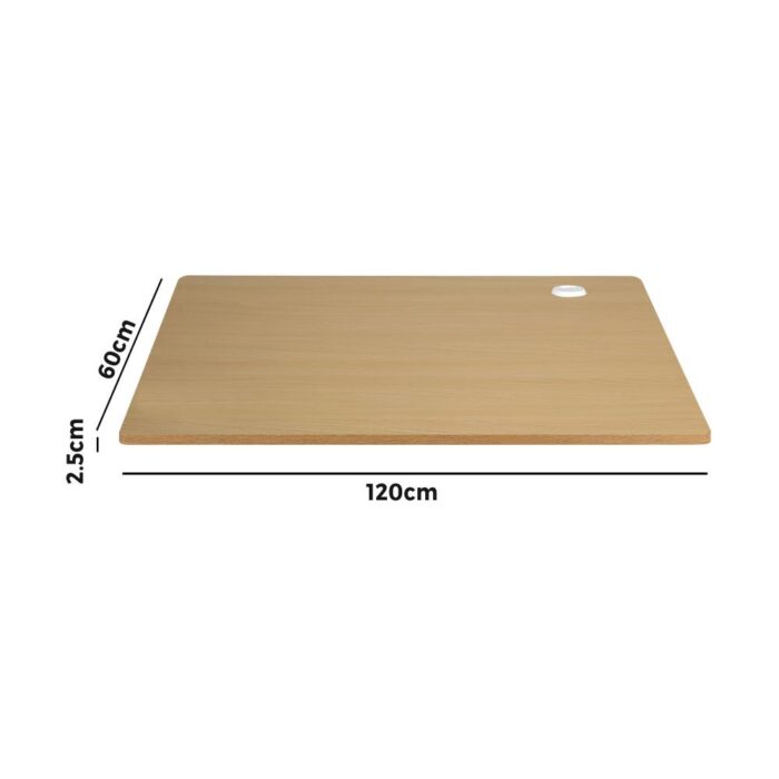 Oikiture Standing Desk Board with Drilled Hole Oak 120x60cm - Image 3