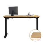 Oikiture Standing Desk Board with Drilled Hole Oak 120x60cm - Image 4