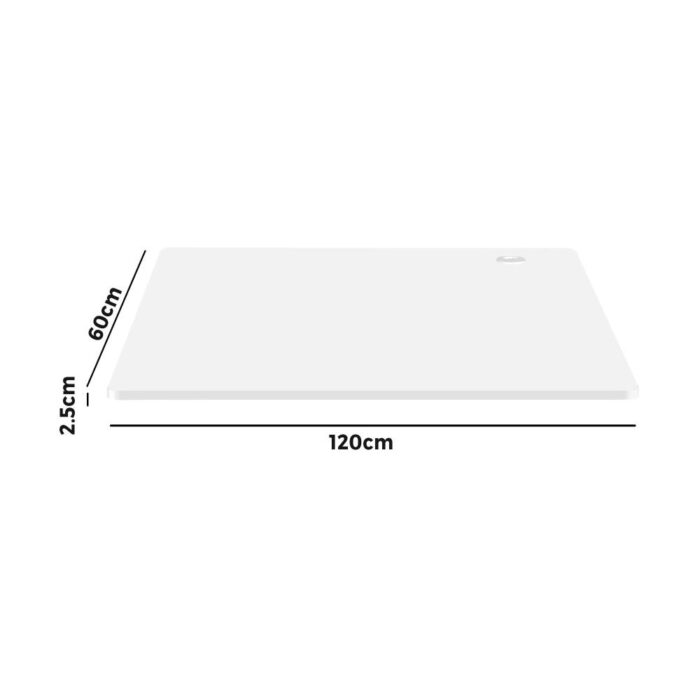 Oikiture Standing Desk Board with Drilled Hole White 120x60cm - Image 3