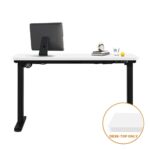 Oikiture Standing Desk Board with Drilled Hole White 120x60cm - Image 6