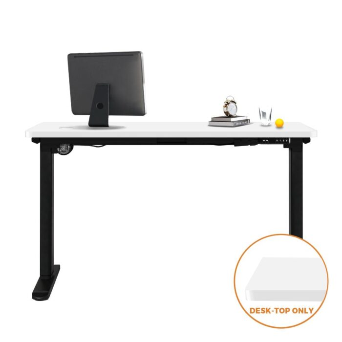 Oikiture Standing Desk Board with Drilled Hole White 120x60cm - Image 6