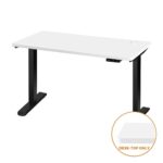 Oikiture Standing Desk Top with Drilled Hole White 140x70cm - Image 4