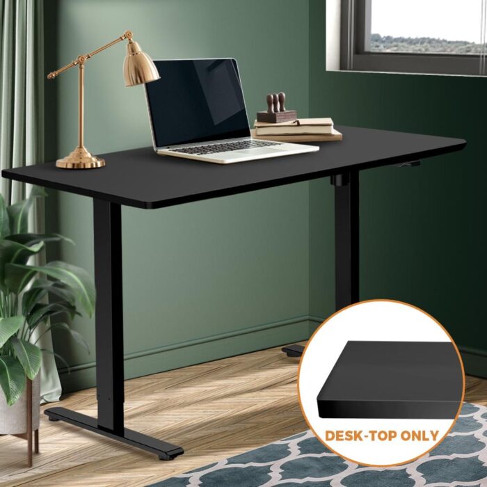 Oikiture Standing Desk Table Top Only For Office Computer Desk Black 140cm - Image 4