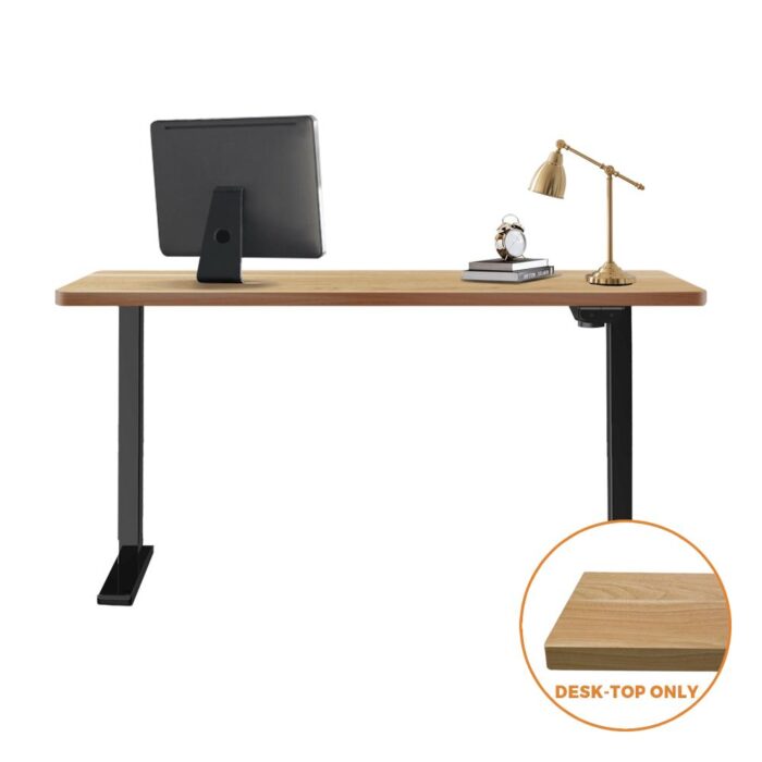 Oikiture Standing Desk Table Top Only For Office Computer Desk Oak 140cm - Image 4