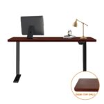 Oikiture Standing Desk Table Top Only For Office Computer Desk Walnut 140cm - Image 3