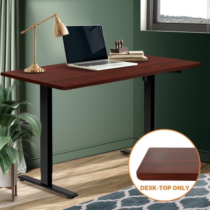 Oikiture Standing Desk Table Top Only For Office Computer Desk Walnut 120cm - Image 4