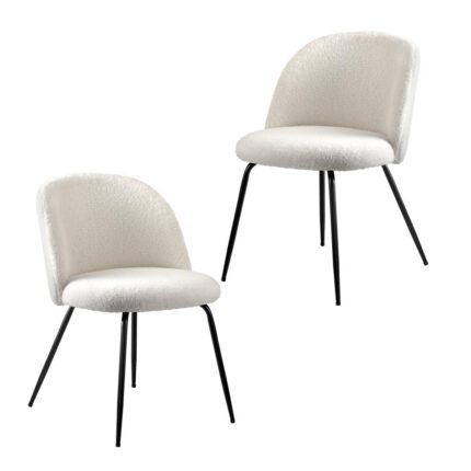 Oikiture Dining Chairs Accent Chair Armchair Kitchen Upholstered Exclusive White