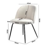 Oikiture Dining Chairs Accent Chair Armchair Kitchen Upholstered Exclusive White - Image 3