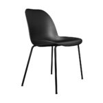 Oikiture Dining Chairs Kitchen Chair Exclusive Lounge Room Metal Plastic Blackx2 - Image 6