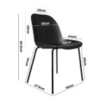 Oikiture Dining Chairs Kitchen Chair Exclusive Lounge Room Metal Plastic Blackx2 - Image 4
