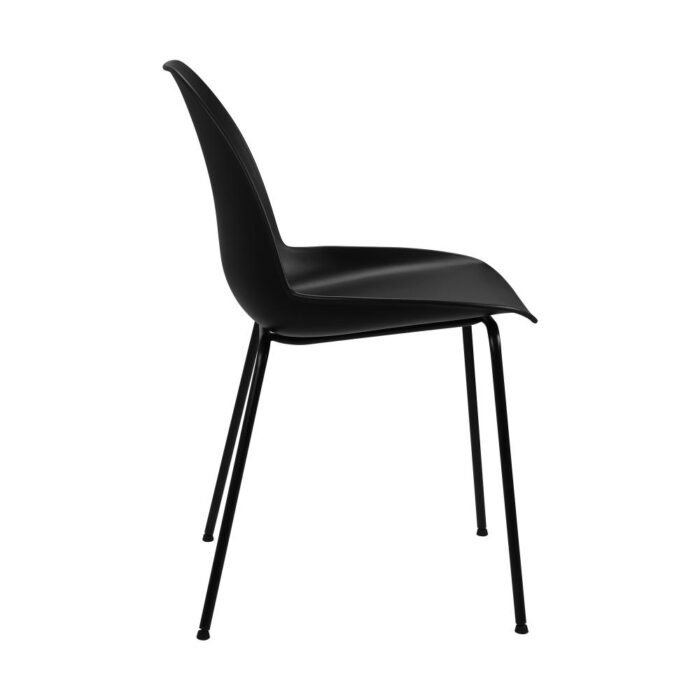 Oikiture Dining Chairs Kitchen Chair Exclusive Lounge Room Metal Plastic Blackx2 - Image 2