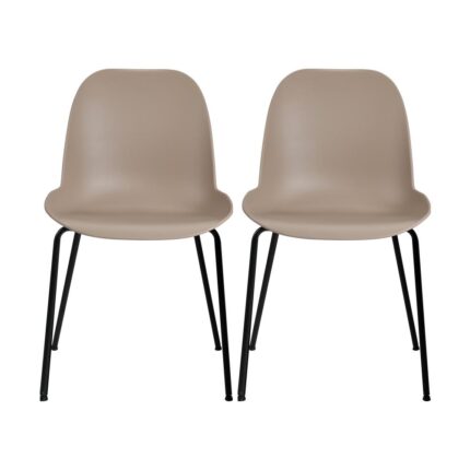 Oikiture Dining Chairs Kitchen Chair Exclusive Lounge Room Metal Plastic Brownx2