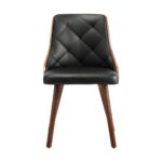 Oikiture Wooden Dining Chairs Padded Seat x2 Black - Image 4