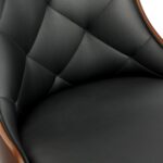 Oikiture Wooden Dining Chairs Padded Seat x2 Black - Image 6