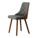 Oikiture Dining Chairs Wooden Faux Leather Seatx2 Grey - Image 5