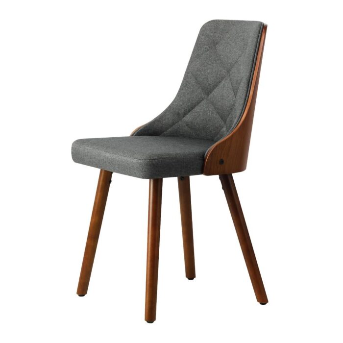 Oikiture Dining Chairs Wooden Faux Leather Seatx2 Grey - Image 5