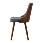 Oikiture Dining Chairs Wooden Faux Leather Seatx2 Grey - Image 2