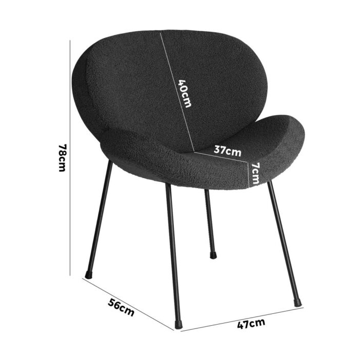 Oikiture Armchair Lounge Sofa Dining Chair Fabric Accent Chairs Tub Armchairs - Image 6