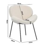 Oikiture Armchair Dining Chair Accent Chairs Tub Armchairs Exclusive White - Image 2