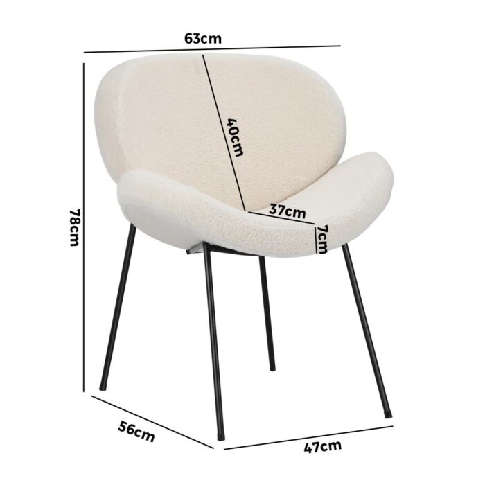 Oikiture Armchair Dining Chair Accent Chairs Tub Armchairs Exclusive White - Image 2