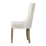 Oikiture Velert Dining Chair with French Tufted X2 Beige - Image 2