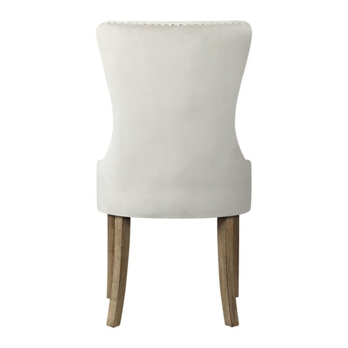 Oikiture Velert Dining Chair with French Tufted X2 Beige - Image 4