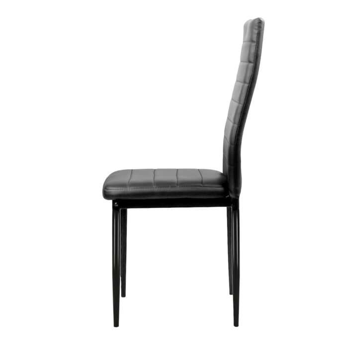 Artiss Dining Chairs Black PU Leather Set of 4 Astra - Image 4